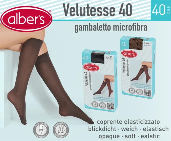 VELUTESSE 40 DAMEN KNIESTRUMPF 40 DEN MICROFASER