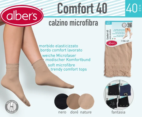 COMFORT 40 CALZINO DONNA 40 DEN MICROFIBRA