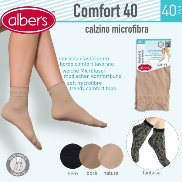 COMFORT 40 LADIES ANKLE HIGH 40 DEN MICROFIBRE