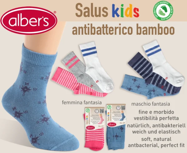 KINDER SOCKE SALUS KIDS ANTIBAKTERIELL BAMBUS