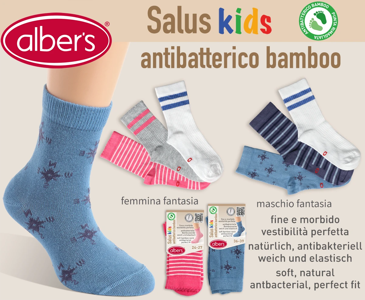 CALZINO BAMBINI SALUS KIDS ANTIBATTERICO BAMBÙ