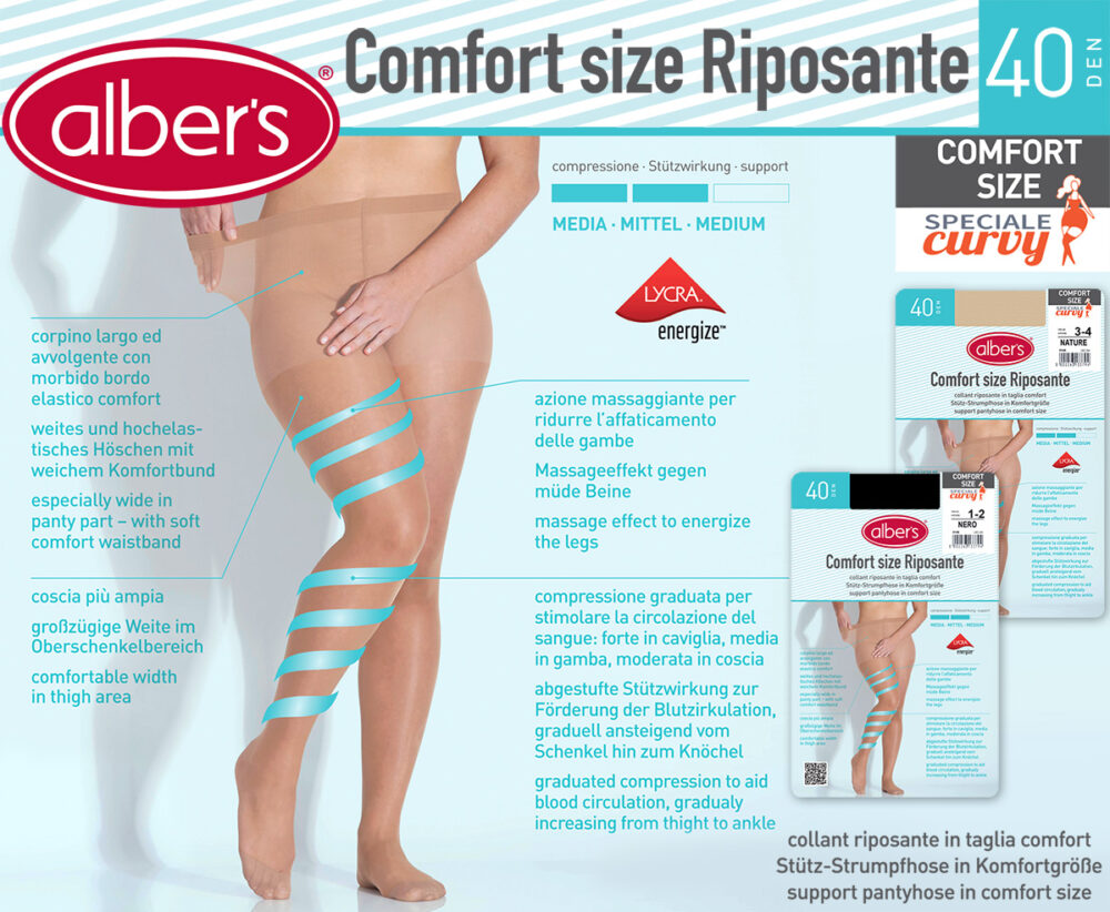 LADIES TIGHTS COMFORT SIZE RIPOSANTE 40 DEN LYCRA