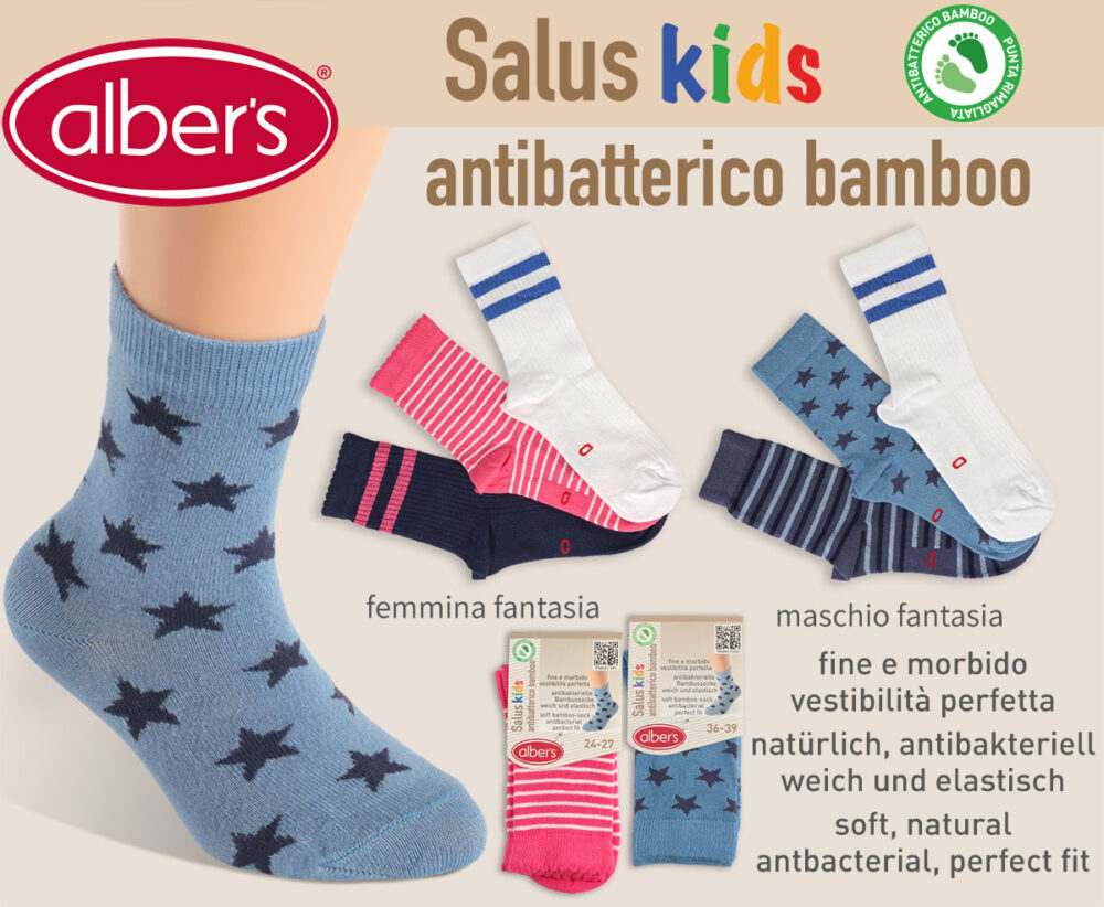 SALUS KIDS ANTIBACTERIAL BAMBOO SOCKS