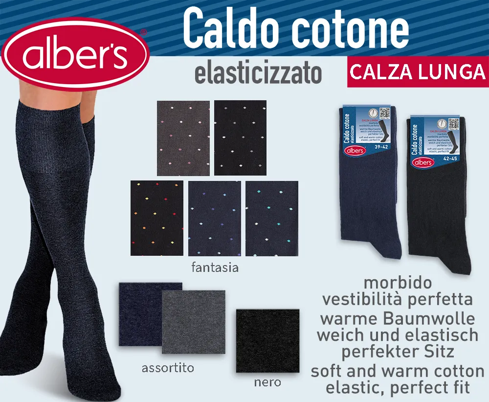 CALZINO UOMO LUNGO CALDO COTONE