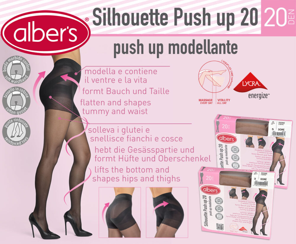 SILHOUETTE PUSH UP 20 LADIES PANTYHOSE 20 DEN LYCRA